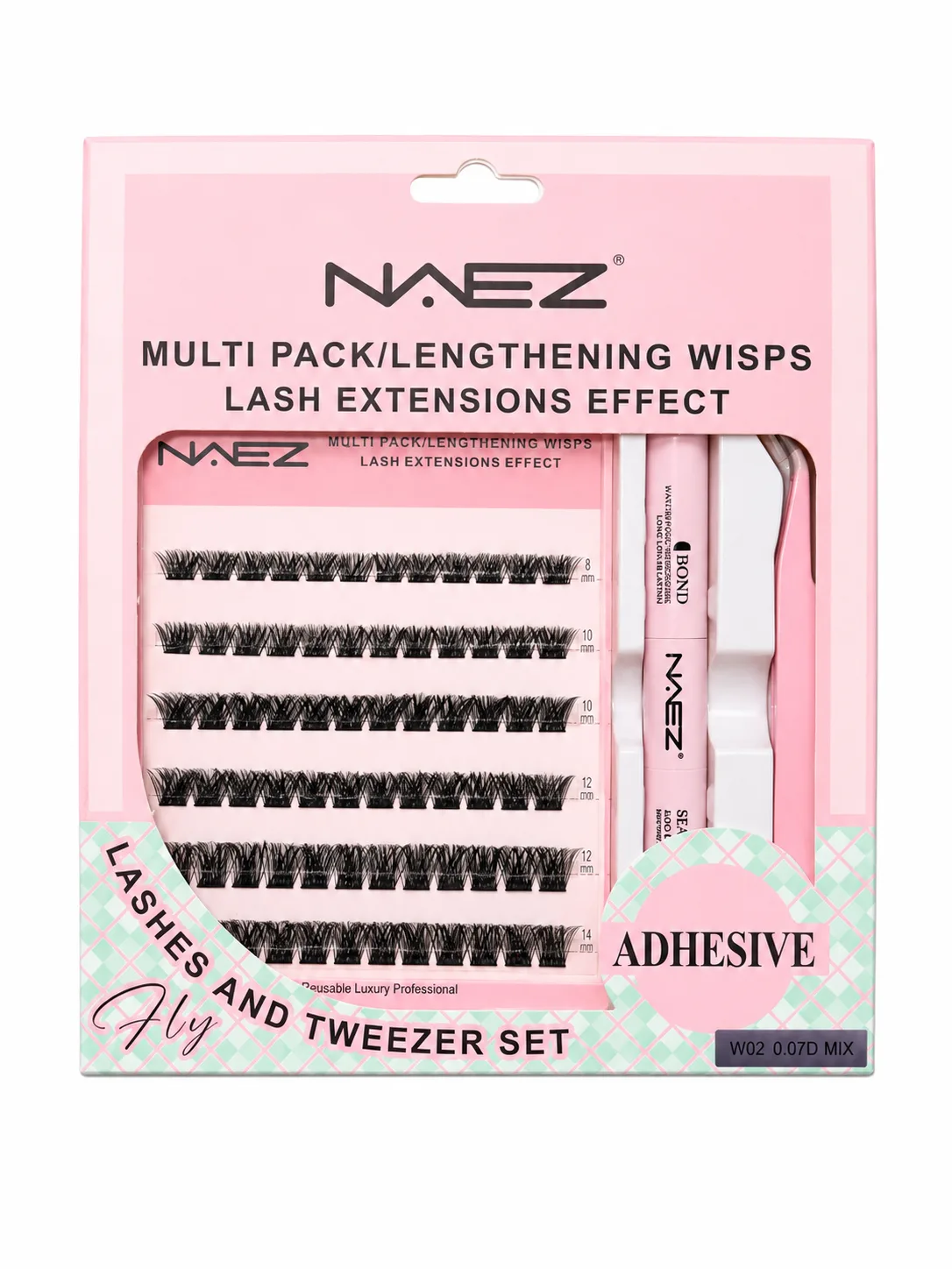 Set de Pestañas Postizas con Adhesivo NAEZ