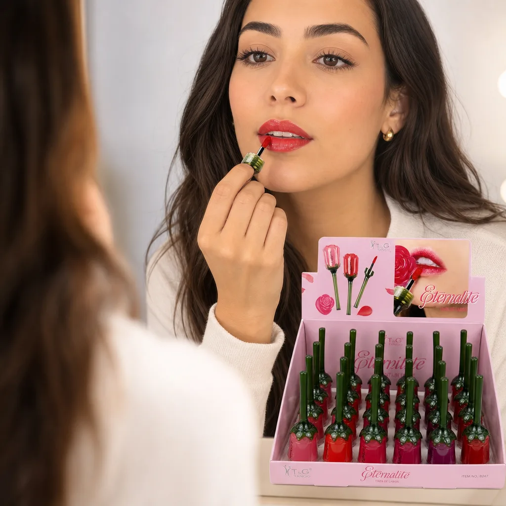 Tintas de labios en forma de rosa con variedad de colores - foto 2