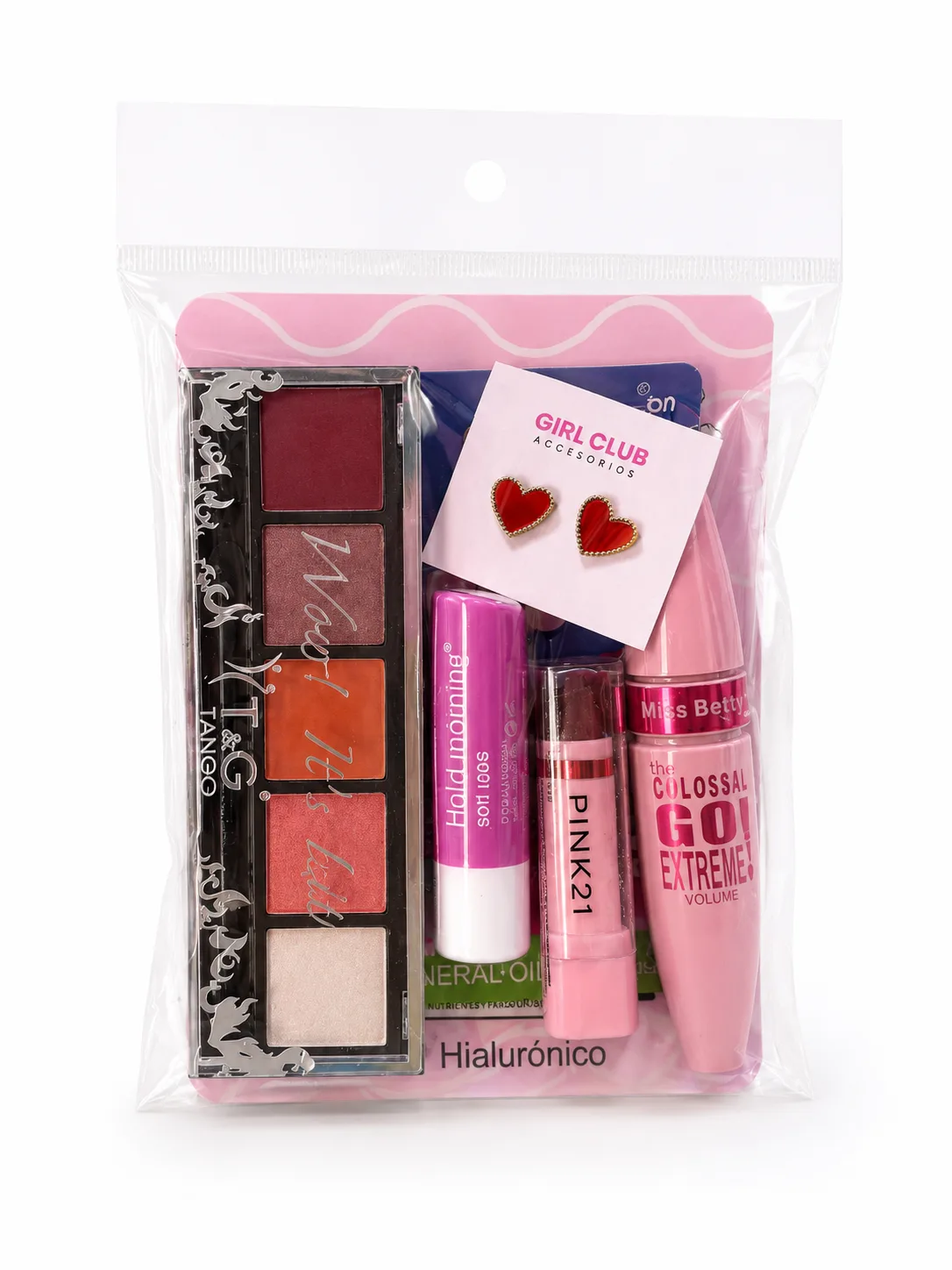 Set de maquillaje y accesorios Girl Club con paleta de sombras y labiales - foto 4